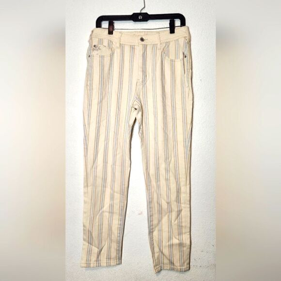 Pilcro and the Letterpress by Anthropologie Pinstripe High Rise Slim Ankle Pants - Picture 1 of 13